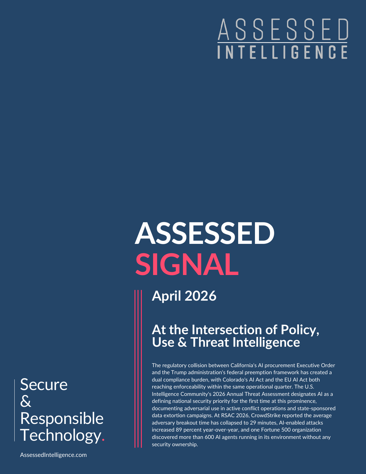 Cover of Assessed Signal, April 2026
